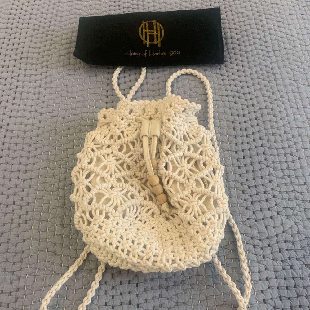 House of Harlow macramé shoulder / backpack bag